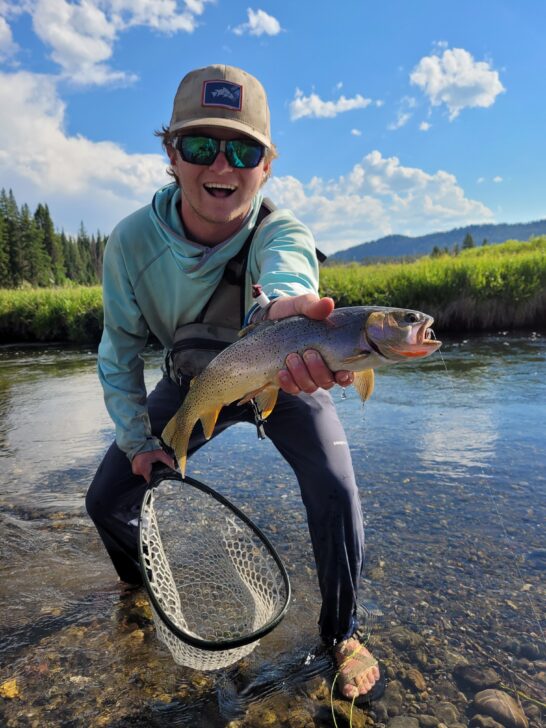 Fly fishing with trout