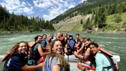 Group whitewater rafting