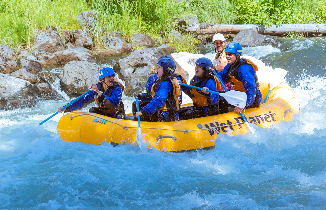 Group in the PNW whitewater rafting