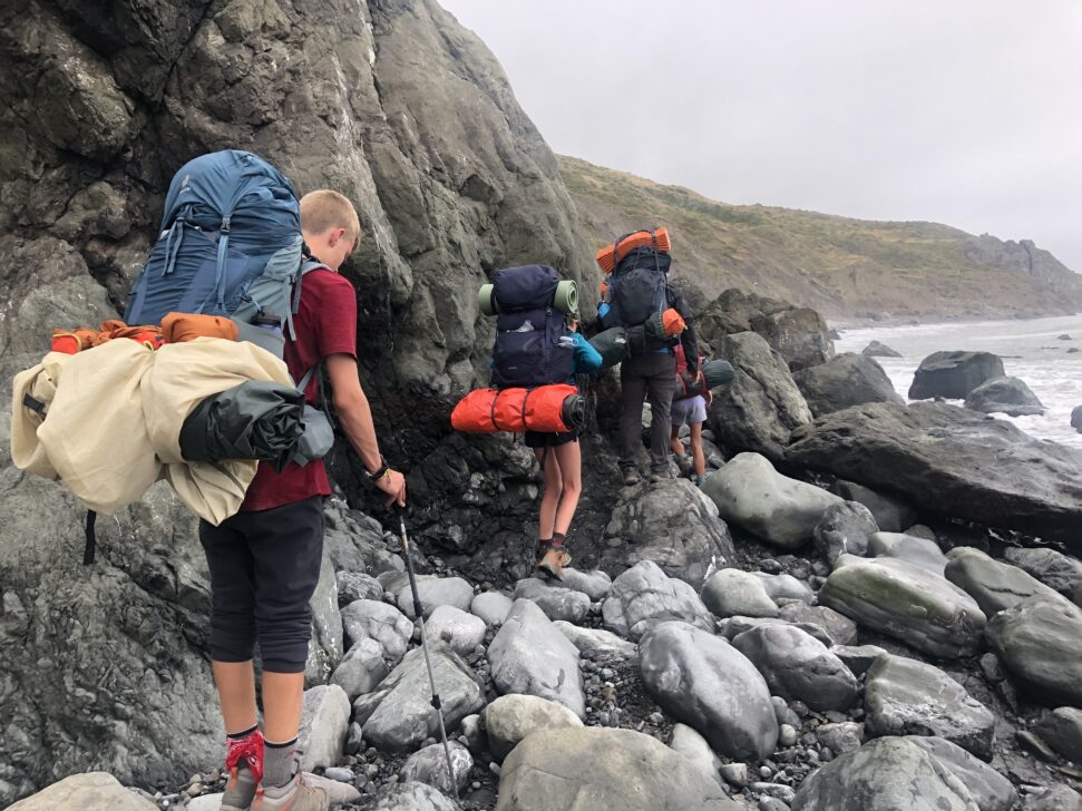 Backpacking along the coast
